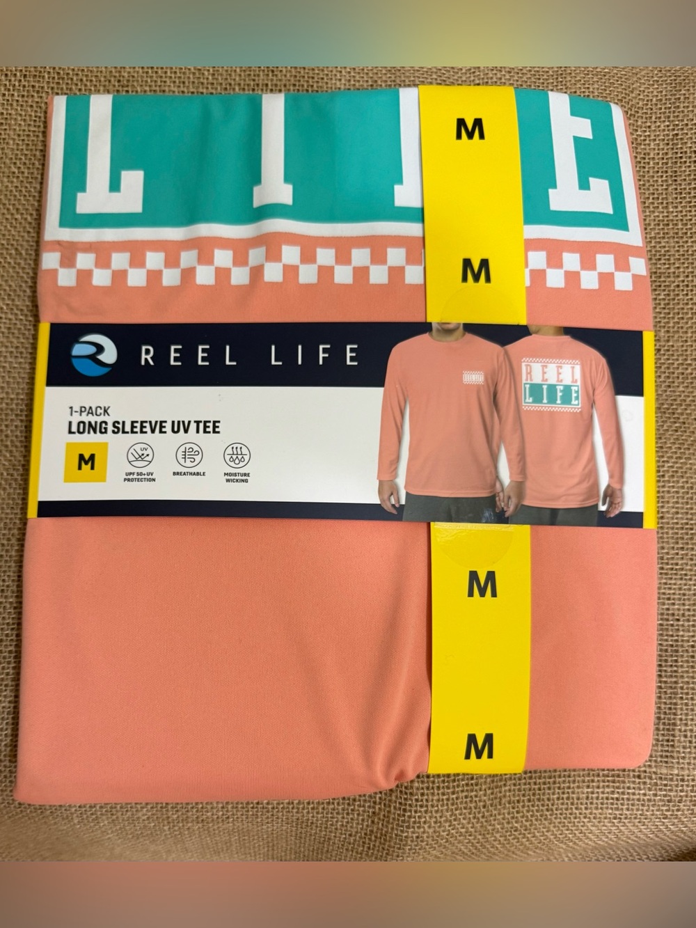 Reel Life Men's Long Sleeve UV Tee - Coral